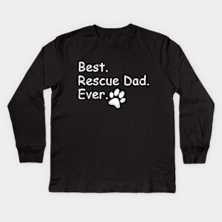 Men Animal Rescue Cat Dog Best Dad Ever Paw Love Kids Long Sleeve T-Shirt